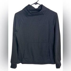 Layer 8 black mock neck pull over with front pocket size M